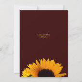 Rustieke zonnebloem virtuele bruiloft kaart (Achterkant)