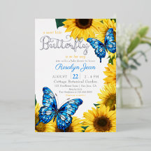 Rustieke zonnebloem vlinder kobalt blauw geel