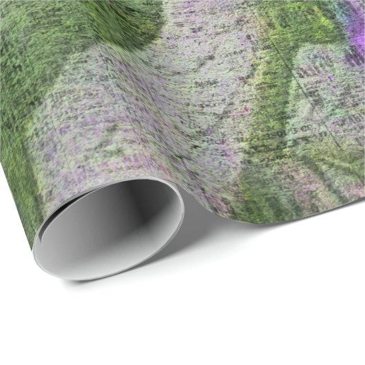 Rustieke zonnebloem vlinder pruim efemeer cadeaupapier (Rol Hoek)