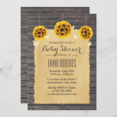 Rustieke Zonnebloem & Vlinder Schuur Hout Baby Sho Kaart (Voorkant / Achterkant)