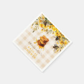 Rustieke zonnebloem vond ze haar honingbruid servet (Hoek)