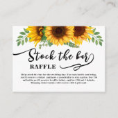 Rustieke Zonnebloem Voorraad de bar Bruidsdouche Informatiekaartje (Voorkant)