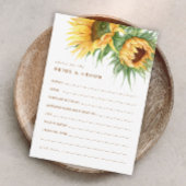 Rustieke Zonnebloem Vrijgezellenfeest Advies Kaart