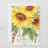 Rustieke Zonnebloem Vrijgezellenfeest Bloemen Uitn Kaart (Achterkant)