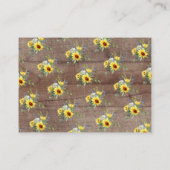 Rustieke Zonnebloem Vrijgezellenfeest Display Douc Informatiekaartje (Achterkant)