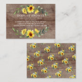 Rustieke Zonnebloem Vrijgezellenfeest Display Douc Informatiekaartje (Voorkant / Achterkant)