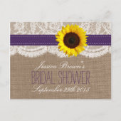 Rustieke Zonnebloem Vrijgezellenfeest Recept Kaart (Voorkant)