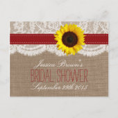 Rustieke Zonnebloem Vrijgezellenfeest Recept Kaart (Voorkant)