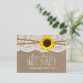 Rustieke Zonnebloem Vrijgezellenfeest Recept Kaart (Staand voorkant)