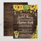 Rustieke Zonnebloem Vrijgezellenfeest Uitnodiginge Kaart (Voorkant / Achterkant)