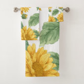 Rustieke zonnebloem waterverf bloem bad handdoek (Insitu)