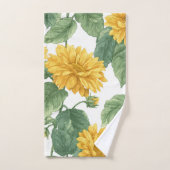 Rustieke zonnebloem waterverf bloem bad handdoek (Handdoek)