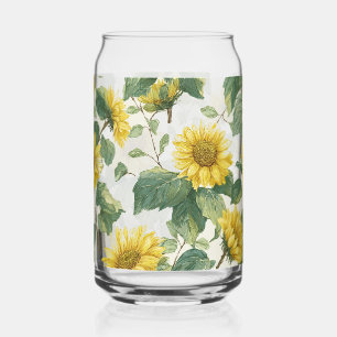 Rustieke zonnebloem waterverf bloem boerderij dran blikvorm glas