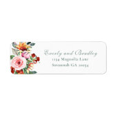 Rustieke Zonnebloem Waterverf Bloemen Retouradres Etiket (Voorkant)