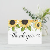 Rustieke Zonnebloem Waterverf Bloemen Vrijgezellen Bedankkaart (Staand voorkant)