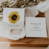 Rustieke Zonnebloem Waterverf Floral Vierkante Visitekaartje