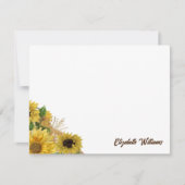 Rustieke Zonnebloem Waterverf Script Typografie Notitiekaartje (Voorkant)