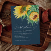 Rustieke Zonnebloem Waterverf Script Vrijgezellenf Kaart