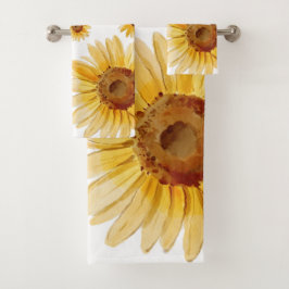 Rustieke zonnebloem waterverf zomer badhanddoekens bad handdoek