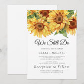 Rustieke Zonnebloem "We Still Do" Hernieuwing van  Kaart (Voorkant / Achterkant)