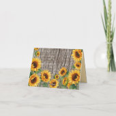 Rustieke Zonnebloem & Weathered Grijs Barnboard Bedankkaart (Achterkant)