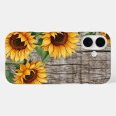 Rustieke Zonnebloem & Weathered Grijs Barnboard Case-Mate iPhone Case (Achterkant (horizontaal))