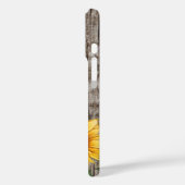 Rustieke Zonnebloem & Weathered Grijs Barnboard Case-Mate iPhone Case (Achterkant / Links)