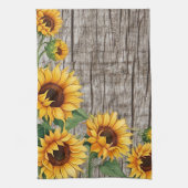 Rustieke Zonnebloem & Weathered Grijs Barnboard Theedoek (Verticaal)