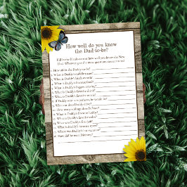 Rustieke Zonnebloem Wie Kent Papa Het Best Baby Sh Kaart
