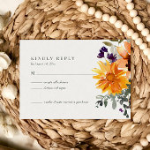 Rustieke Zonnebloem Wildflower Bruiloft RSVP Kaart