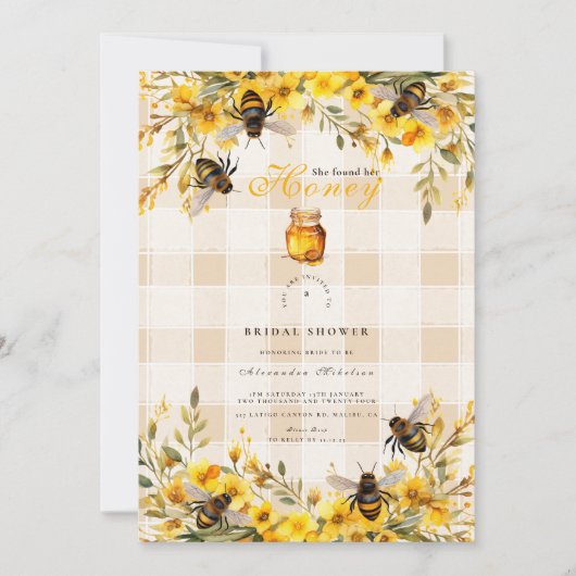Rustieke zonnebloem Ze vond haar honing bruids dou Kaart (Voorkant)