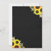 Rustieke Zonnebloem Zwart Houten Strijklichten Bru Kaart (Achterkant)