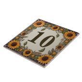 Rustieke Zonnebloemen Aangepaste huisnummer Bord t Tegeltje (Zijkant)
