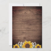 Rustieke Zonnebloemen Baby's Breath Jar Lights Bru Kaart (Achterkant)