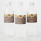 Rustieke Zonnebloemen Baby's Breath Jar Lights Bru Waterfles Etiket (Flessen)