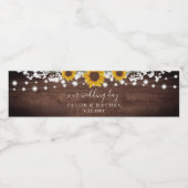 Rustieke Zonnebloemen Baby's Breath Jar Lights Bru Waterfles Etiket (Enkel label)