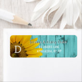 Rustieke Zonnebloemen Barnwood Land Westerne Bruil Etiket (Insitu)