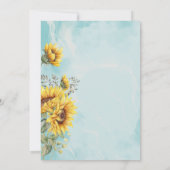Rustieke Zonnebloemen Blauw Bewaar De Datum Save The Date (Achterkant)