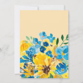 Rustieke zonnebloemen blauw bloei baby shower kaart (Achterkant)