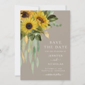 Rustieke Zonnebloemen Bloemen Save The Date (Voorkant)