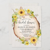 Rustieke zonnebloemen bloemenbruids douche uitnodi kaart (Voorkant / Achterkant)
