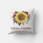 Rustieke Zonnebloemen Bloemenverlichting Bruiloft Kussen (Achterkant)