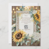 Rustieke Zonnebloemen Boerderij Tuin Bruiloft Kaart (Achterkant)