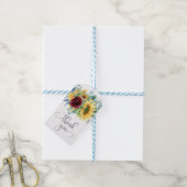 Rustieke Zonnebloemen Boho Bloemstuk Bedankt Cadeaulabel (Met Touw)