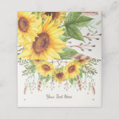 Rustieke zonnebloemen Boho dromenvanger voedsetike Plaatskaartje (Buitenkant ongevouwen)