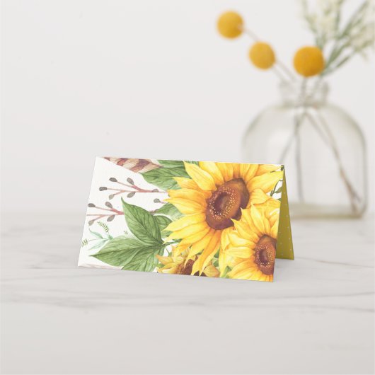 Rustieke Zonnebloemen Boho Droomvanger Voedsetlabe Plaatskaartje (Achterkant)