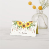 Rustieke Zonnebloemen Boho Droomvanger Voedsetlabe Plaatskaartje (Voorkant)