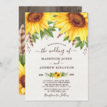 Rustieke Zonnebloemen Boho Waterverf Bruiloft