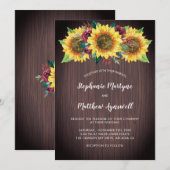 Rustieke Zonnebloemen Bourgondië Bloemen Hout Brui Kaart (Voorkant / Achterkant)