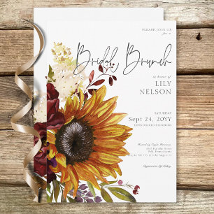Rustieke Zonnebloemen & Bourgondische Bloemen Brui Kaart